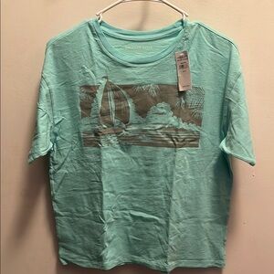 Life is Good Aqua Graphic T-Shirt